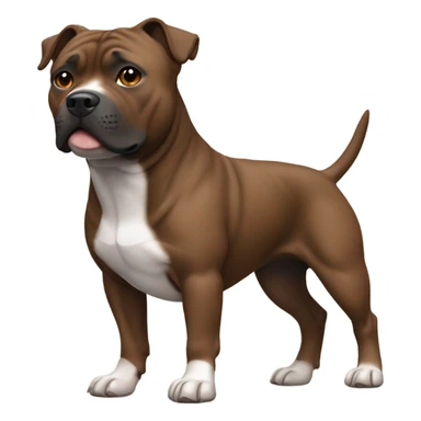 a total brown Staffordshire Bull Terrier sticker