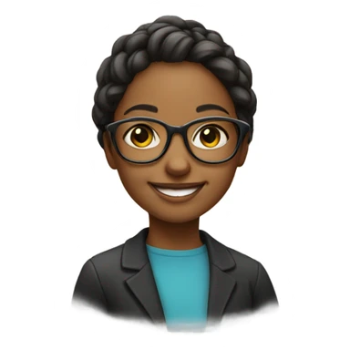 smiling girl with glasses portrait sticker