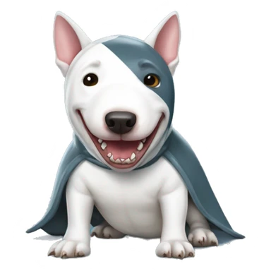 Bull terrier wearing shark costume  sticker