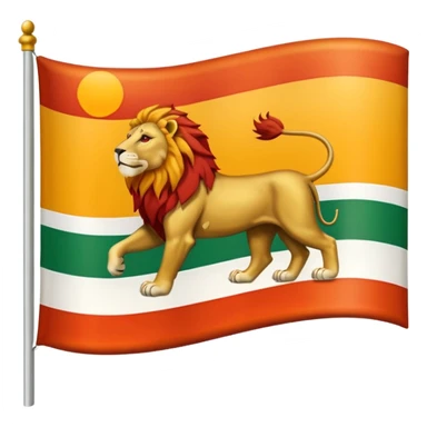 A flag with three horizontal color that upper is Green , middle is White and in down red color, in the White line is a lion and sun that sunrises from back of lion in the middle line  sticker