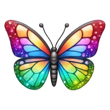 One Shiny-Colorful-Sparkly-Rainbow-Gradient-Crystal-Gem-Butterfly-Crystal-Fly sticker