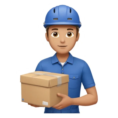 male delivery worker in a  cycling, holding a parcel sticker