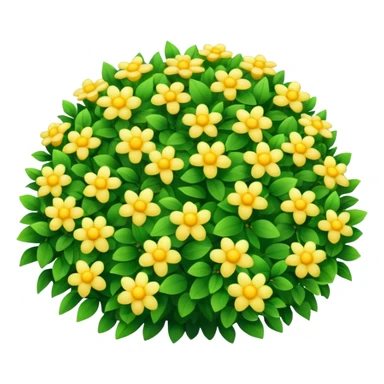 A round green bush with tiny yellow flowers sprinkled on top. sticker