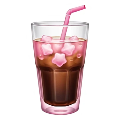 Cold brew coffee with sakura pink mini small size glas sticker