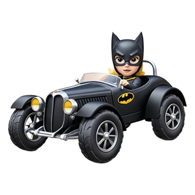 Hot wheels racing cartoons BatGirl’s 1932 stealth retro cat burglar sporty petite off-road pursuit mobile cruiser car (reclined seating position) sticker