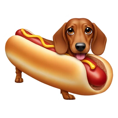 Dachshund in hot dog costume  sticker