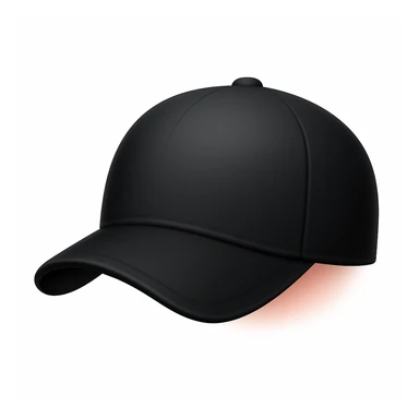Make a black hat emoji exactly like the reference image, in iOS emoji style. Same shape, color, and texture, smooth and shiny. Add a slight blush to the hat. The style should resemble iOS emoji style. sticker