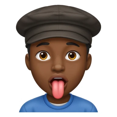 Negro con gorra sacando la lengua sticker