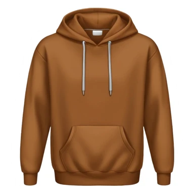 A brown hoodie no human and no zipper nothing on the fornt I like the last one  sticker