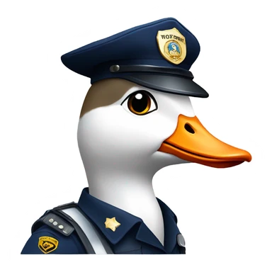 Goose with police suit sticker