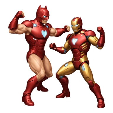Make batman fighting iron man sticker