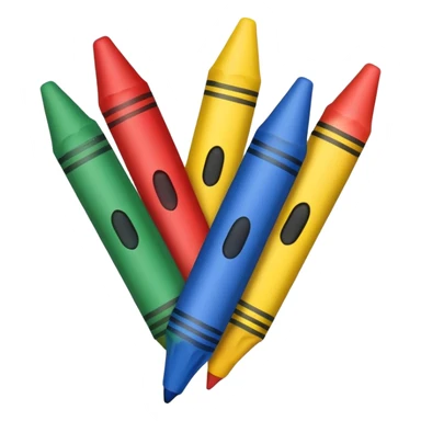 Single colorful crayon with a happy face sticker