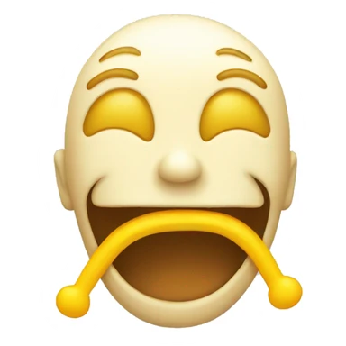 Smiling emoji with yellow bone in its mouth sticker