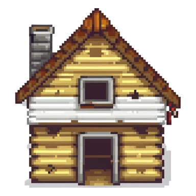 under construction log house sticker