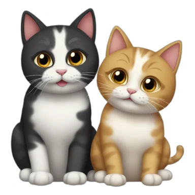 two cats love sticker