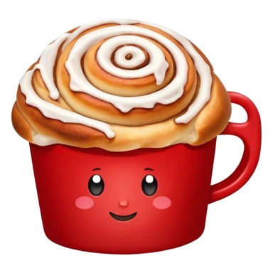 Cinnamon roll in a red cup sticker