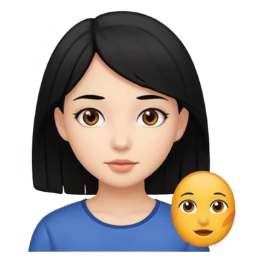 девушка с черными волосами и карими глазами sticker