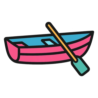 modern pink rowing boat sticker