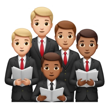 5 mens in business suits studying papers sticker