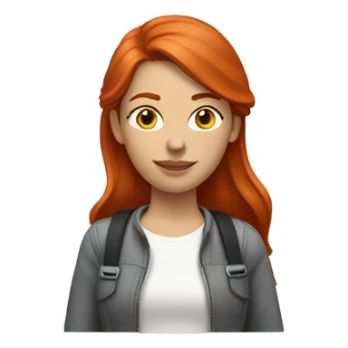 red haired young woman going on a long drive sticker