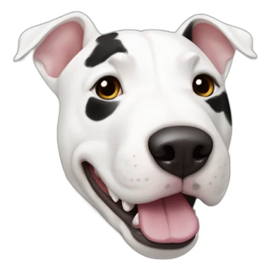 white bull terrier with black spot sticker