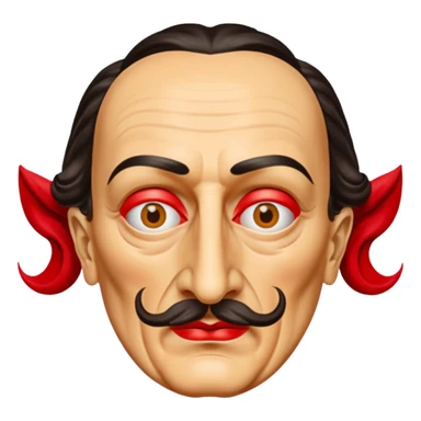 Faites-moi un masque de Salvador Dali d'une manière réaliste, la même série que La Casa de Bapel, et faites-le paraître comme s'il portait du rouge Sans lunettes sticker