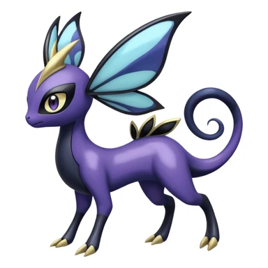 Shiny glossy melanistic oily Meloetta-Giratina-Noibat-Pokémon-Fakémon-fusion-hybrid-creature sticker