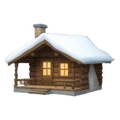 winter cabin sticker