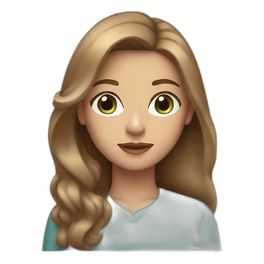 woman grading light brown hair, blue-green eyes sticker