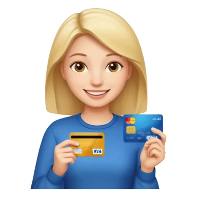 girl with a credit card sticker