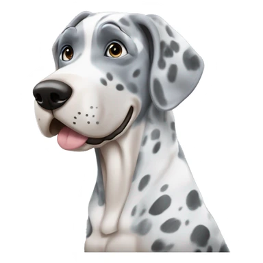 Blue Merle Great Dane getting a massage  sticker