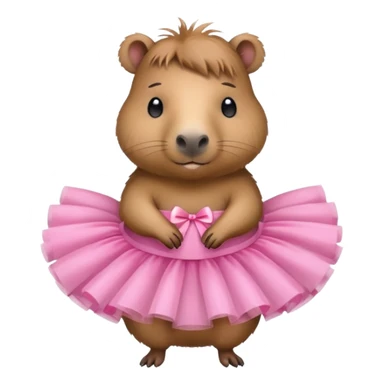 capybara wearing a pink tutu sticker