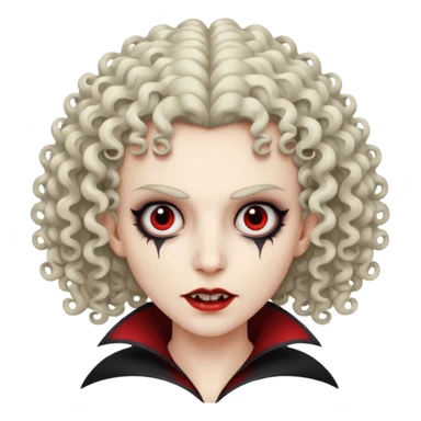 curly vampire with head optical sticker