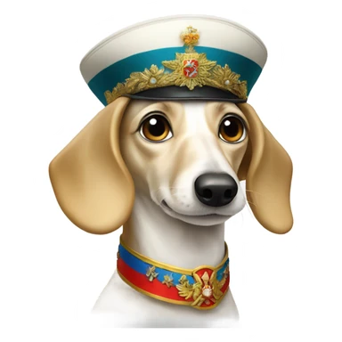 White Dachshund as Russian tsar  sticker
