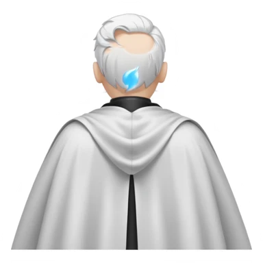 fullbody in frame silverhair god ZEUS, white cape, standing still backview sticker