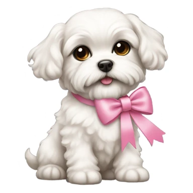 Schichon puppy pink bow sticker