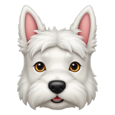 Cute white scottie dog face sticker
