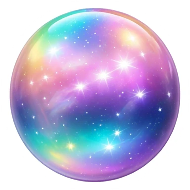 Pastel sparkly glittery iridescent rainbow transparent nebula ball sphere orb sticker