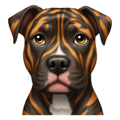pitbull terrier dark brindle tiger stripes sticker