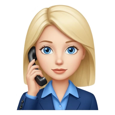 business woman with blue eyes talking on the mobile phone sticker
