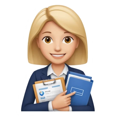 woman Financial Services & Insurance with some documents sticker