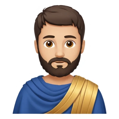 white ancient greek young man with beard sticker