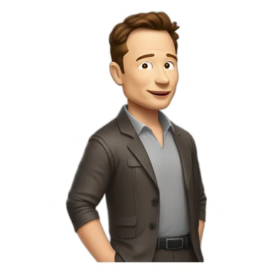 elon musk as barney the dinosaur sticker