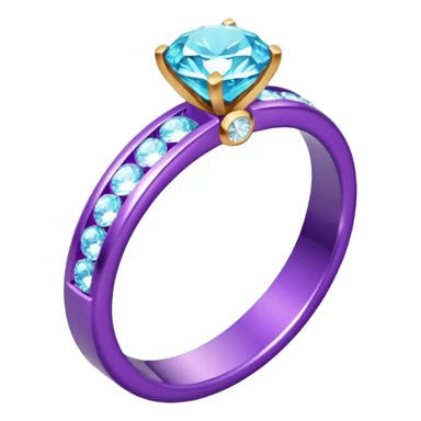 glitter purple and cian marry ring sticker