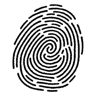 ink finger print on paper sticker