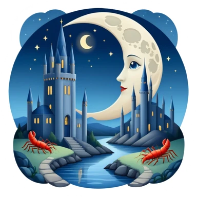 Tarot card moon sticker