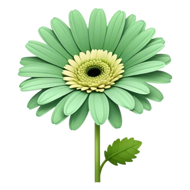 single Soft Green Gerbera Daisy, straight stem sticker