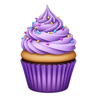 Realistic cupcake with purple sprinkles  sticker