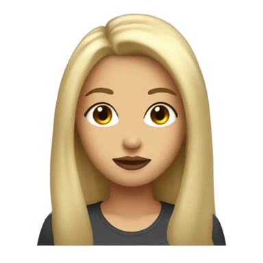 blonde girl, long hair, brown eyes, big lips. She is wearing a t shirt that says diva on it sticker