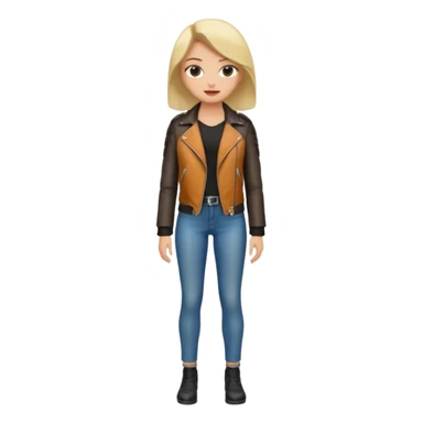 Women in leather jocket, full body, different color, close up sticker